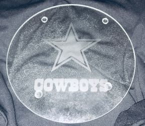 Etched Dallas Cowboys glass cutting board