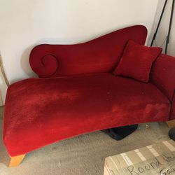 Red Velvet Chaise Lounge