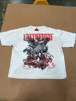 Uncovered 54 Clothing Angel Demon Y2K Graphic Streetwear T-Shirt AOP SZ M