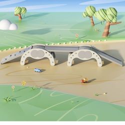 Children's Indoor Climbing Slideway Swing Playground 4-in-1 Function: Slide, Rock Climbing, Balance Board and Cradle Safe and Solid Montessori Toys Wh