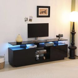 TV Console Black Glossy