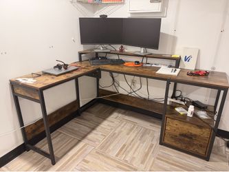 L shaped corner manual standing desk