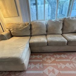 Suede Sectional Couch 