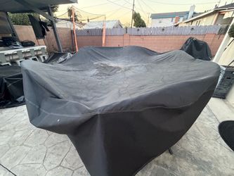 Large Outdoor Patio Dinning set with fire pit includes cover