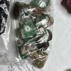 Bag Of 7 Green Flower Agate