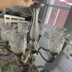 Beautiful glass and metal chandelier