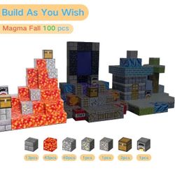 Magnetic Blocks - Build Mine Magnet World Magic Portal Set, Magnetic Tiles Building Blocks Toddler Toys STEM Sensory Outdoor Toys for 3+ Year Old Boys