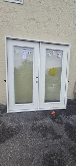 Double French 72x80 Patio Door with Full Glass Panels