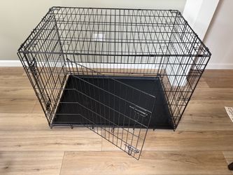 42” 2-Door Foldable Metal Dog Crate – $30