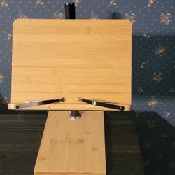 Wishacc Book Stand Height Adjustable - Upright Bamboo Book Stand & Holder (11.0 x 8.1 Inches)