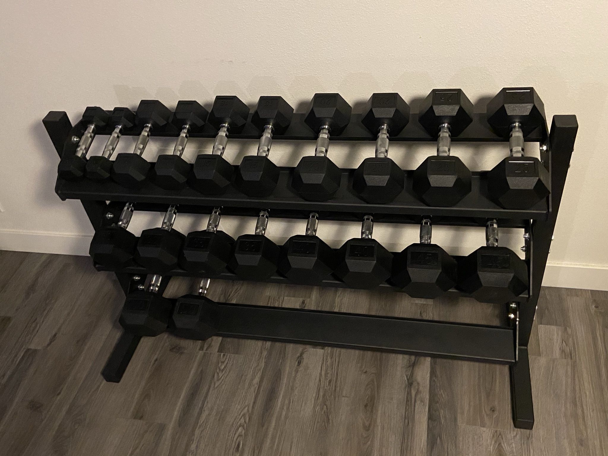 5-50lbs Dumbbells w/Rack