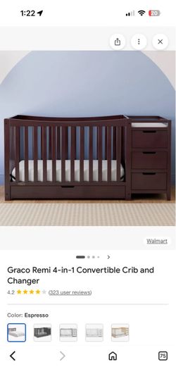 Graco Remi 4 in 1 convertible crib with changer
