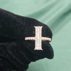 INTIAL "I" VVS D MOISSANITE  AND 925 STERLING SILVER OVER ROSE GOLD 