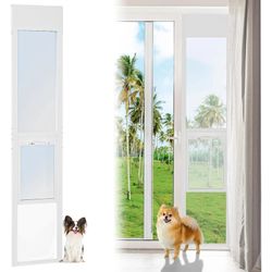 Dog Door for Sliding Glass Door, 74.8''-80.7'', 80.5''-86.5'' Height Adjustable Sliding Glass Door