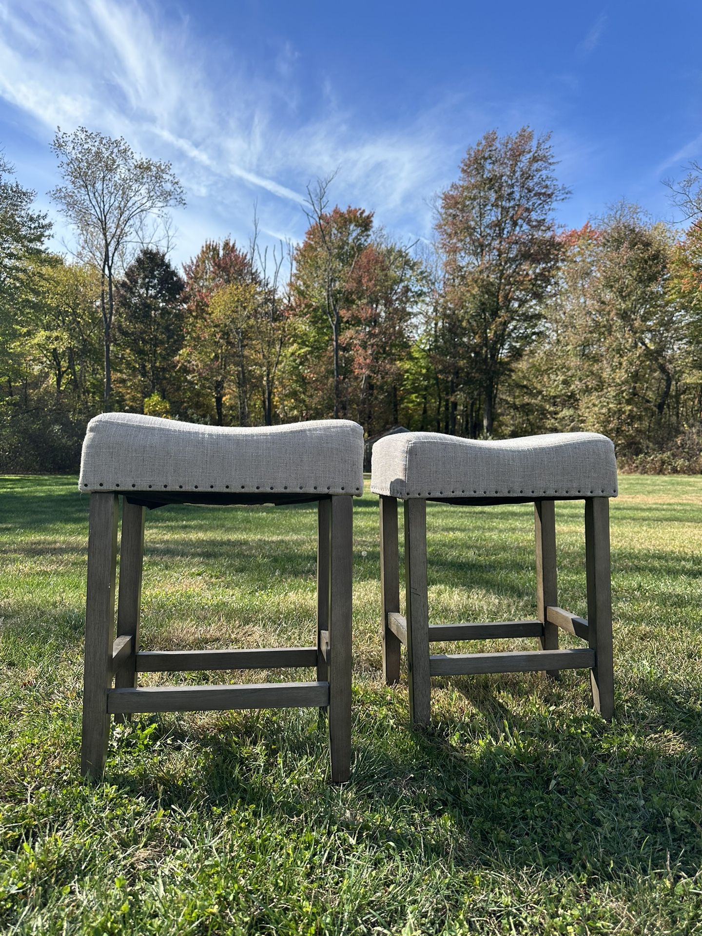 Upholstered Counter Stools – Set of 2 – $20