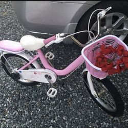 16” Girl Bike With Training Wheels 