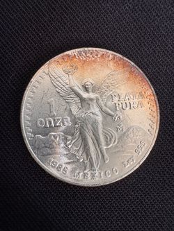 1985 Mexico 1 Onza Plata Pura Silver Libertad Coin