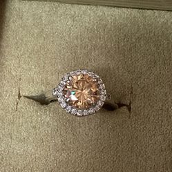 Fashion Jewelry Round Citrine Stone Silver Plated