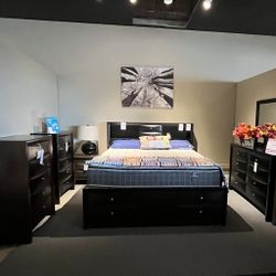 King Bed, Dresser, Mirror And Nightstand 