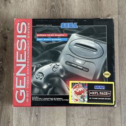 1994 Sega Genesis 16Bit Video Entertainment System NFL Pack 2 Controllers CIB