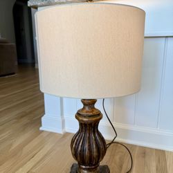 Vintage Table Lamp 32” Purchased from Round Top with new Lamp Shade 