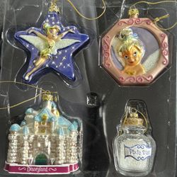 Disneyland Tinker Bell 4pc Set Ornaments 