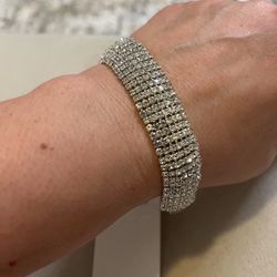 Silver Plated With CZ Wide Bracelet Pickup In Gaithersburg Md 20877