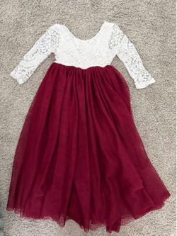 Toddler girl burgundy dress