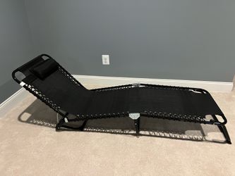 Portable Outdoor Chaise Lounge Chair - Black
