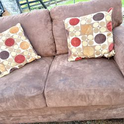 Brown Cloth Small Couch 