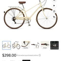 Schwinn Admiral 700c Adult Hybrid Bike, 7 Speed, Unisex Bike, Cream