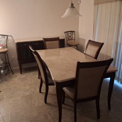 Marble Table And Side Bar.