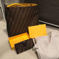 Fendi Zucca Hobo Handbag