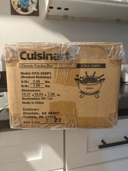 Cuisinart Fondue Pot, 3 Quart, For Chocolate, Cheese, Broth, Oil, Stainless Steel, CFO-3SSP1