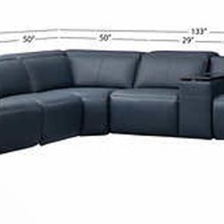 Leather Sectional Recliner Sofa 