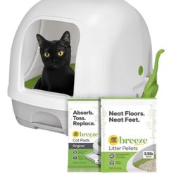 Breeze Tidy Cats Hooded Litter Box System, Breeze Hooded System Pellet Pad