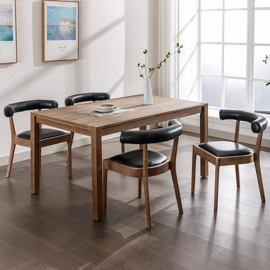 Dining Room Chairs Mid Century Modern Leather Kitchen Chairs with