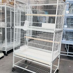Extra Large Parrots Birds Flights Home Cage Storage Shelf On Wheels 