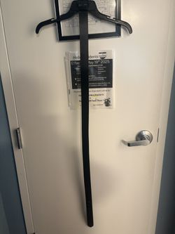 Men's Black Dress Belt Adjustable Buckle Solid Classic Size 44 Never Used 