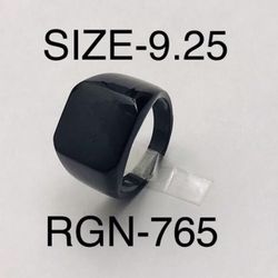 Signet Square Black Tone Ring for Men & Women: Size-9.25/RGN-765