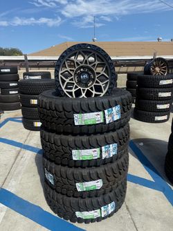 NEW RIMS DWG MODEL H108 MATTE BRONZE BLACK 17X9 6X139 -12'MM WITH LT265/70/17 CROSSWIND (4) NEW TIRES INSTALLED