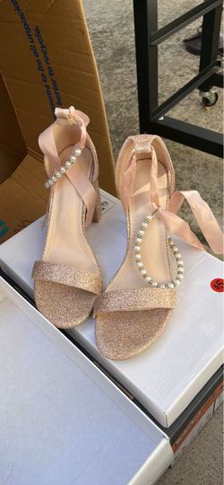 Rose gold glitter heels