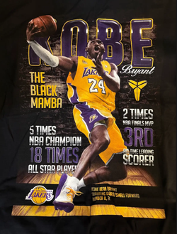 Kobe Bryant "The Black Mamba" Lakers Graphic T-Shirt | Size L | NBA Legend Tribute Tee
