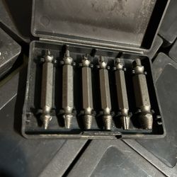 Screws Removal Tool, Good Hardness Various Sizes Double Head Screw Extractor Hex Shank High Speed Steel with Storage Box for Working