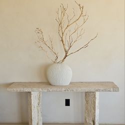 Travertine Console Table 