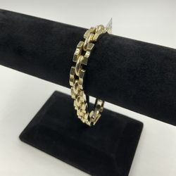 14KT YELLOW GOLD 8” LINK BRACELET 8.25MM 21.7GR