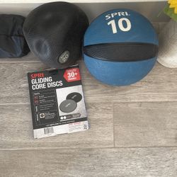 Resistance Bands, Gliding Discs, Weighted Exercise Balls 