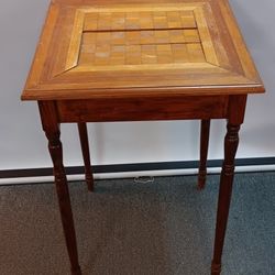Antique Custom Made Wood Chessboard Table
