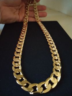 Gold Deep Plated Thick Heavy Necklace Chain Jewelry