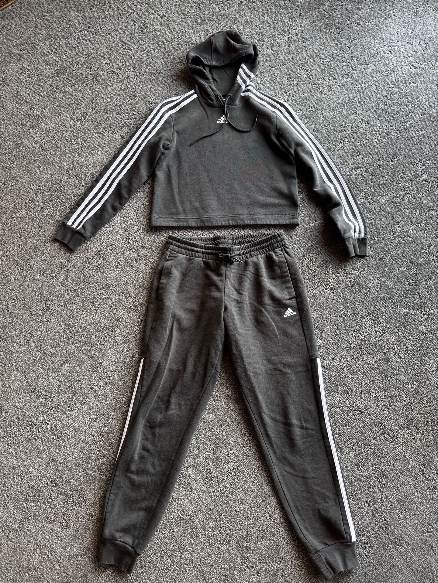 adidas women’s olive green Hoodie & Jogger set
